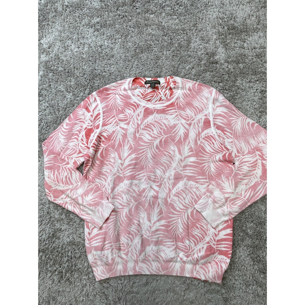Tommy Bahama Sweater Womens Large Floral Pullover Crewneck Lightweight Casual